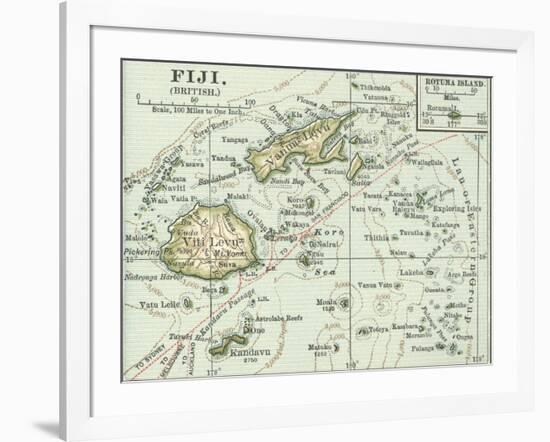 Inset Map of Fiji Islands (British). South Pacific. Oceania-Encyclopaedia Britannica-Framed Art Print