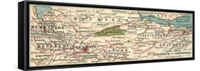 Inset Map of Glasgow and Edinburgh and Environs. United Kingdom-Encyclopaedia Britannica-Framed Stretched Canvas