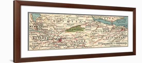 Inset Map of Glasgow and Edinburgh and Environs. United Kingdom-Encyclopaedia Britannica-Framed Premium Giclee Print