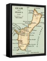 Inset Map of Guam or Guajan Island (Us)-Encyclopaedia Britannica-Framed Stretched Canvas