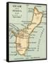 Inset Map of Guam or Guajan Island (Us)-Encyclopaedia Britannica-Framed Stretched Canvas