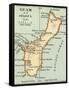 Inset Map of Guam or Guajan Island (Us)-Encyclopaedia Britannica-Framed Stretched Canvas