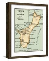 Inset Map of Guam or Guajan Island (Us)-Encyclopaedia Britannica-Framed Art Print