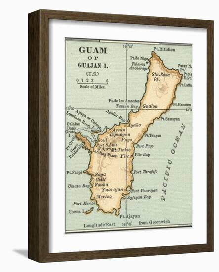 Inset Map of Guam or Guajan Island (Us)-Encyclopaedia Britannica-Framed Art Print