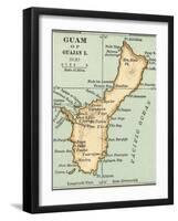 Inset Map of Guam or Guajan Island (Us)-Encyclopaedia Britannica-Framed Art Print