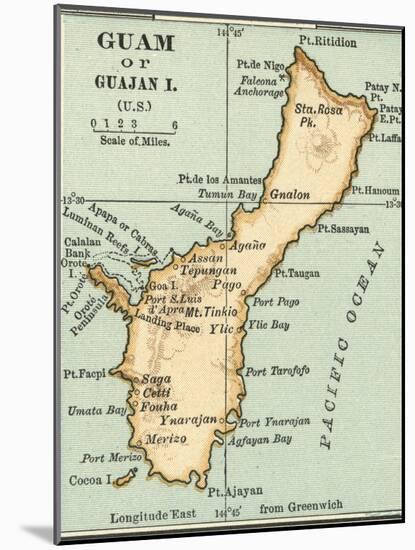 Inset Map of Guam or Guajan Island (Us)-Encyclopaedia Britannica-Mounted Art Print