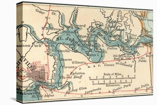 Inset Map of Jacksonville, Florida-Encyclopaedia Britannica-Stretched Canvas