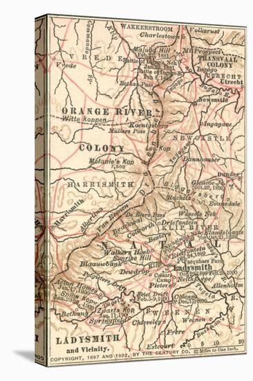 Inset Map of Ladysmith and Vicinity. South Africa-Encyclopaedia Britannica-Stretched Canvas