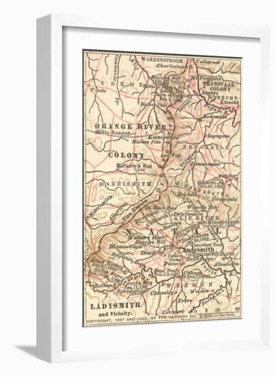 Inset Map of Ladysmith and Vicinity. South Africa-Encyclopaedia Britannica-Framed Art Print