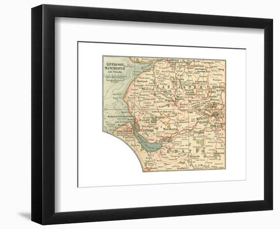 Inset Map of Liverpool, Manchester and Vicinity-Encyclopaedia Britannica-Framed Giclee Print