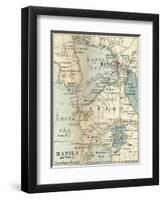 Inset Map of Manila and Vicinity, Philippines-Encyclopaedia Britannica-Framed Art Print