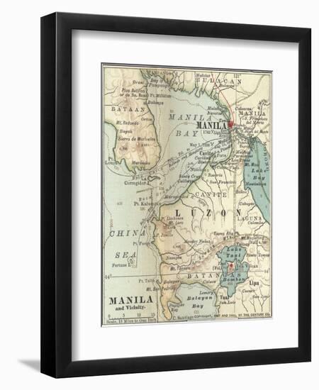 Inset Map of Manila and Vicinity, Philippines-Encyclopaedia Britannica-Framed Art Print