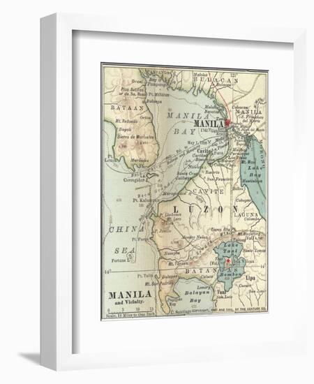 Inset Map of Manila and Vicinity, Philippines-Encyclopaedia Britannica-Framed Art Print