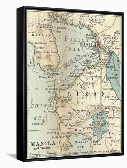 Inset Map of Manila and Vicinity, Philippines-Encyclopaedia Britannica-Framed Stretched Canvas