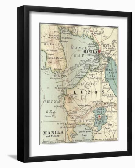 Inset Map of Manila and Vicinity, Philippines-Encyclopaedia Britannica-Framed Art Print