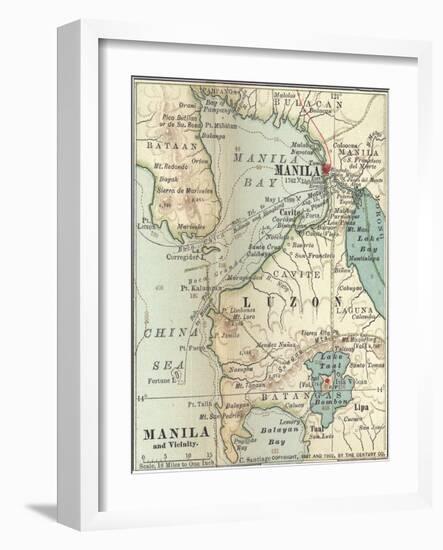 Inset Map of Manila and Vicinity, Philippines-Encyclopaedia Britannica-Framed Art Print