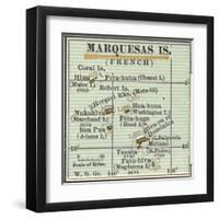 Inset Map of Marquesas Islands (French). Oceania. South Pacific-Encyclopaedia Britannica-Framed Art Print