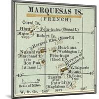 Inset Map of Marquesas Islands (French). Oceania. South Pacific-Encyclopaedia Britannica-Mounted Art Print