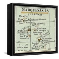 Inset Map of Marquesas Islands (French). Oceania. South Pacific-Encyclopaedia Britannica-Framed Stretched Canvas