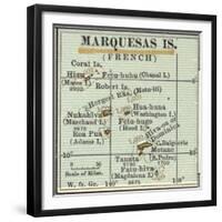 Inset Map of Marquesas Islands (French). Oceania. South Pacific-Encyclopaedia Britannica-Framed Premium Giclee Print