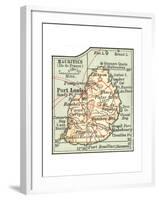 Inset Map of Mauritius (Ile De France) (British)-Encyclopaedia Britannica-Framed Giclee Print