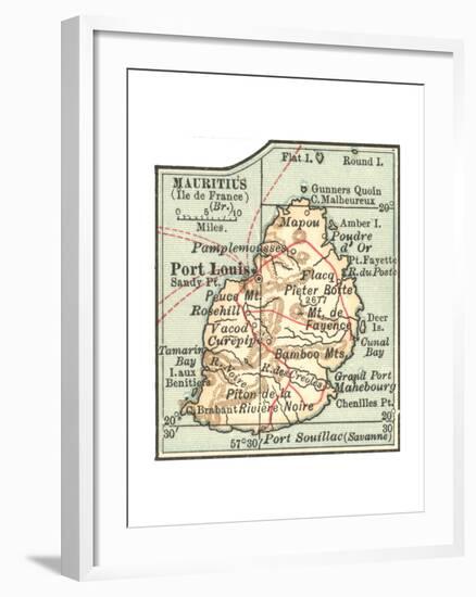 Inset Map of Mauritius (Ile De France) (British)-Encyclopaedia Britannica-Framed Giclee Print