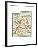 Inset Map of Mauritius (Ile De France) (British)-Encyclopaedia Britannica-Framed Giclee Print