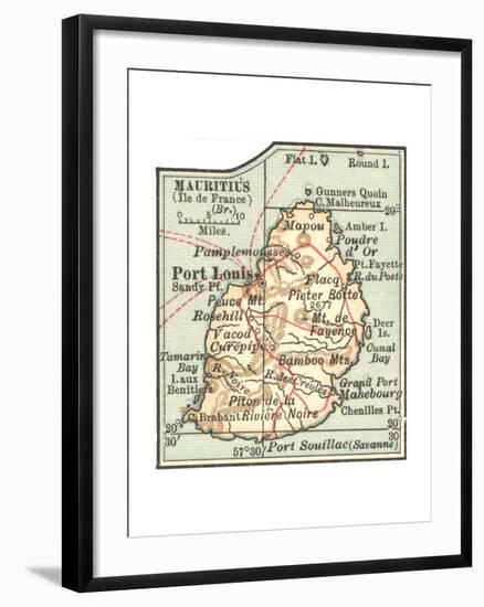 Inset Map of Mauritius (Ile De France) (British)-Encyclopaedia Britannica-Framed Giclee Print