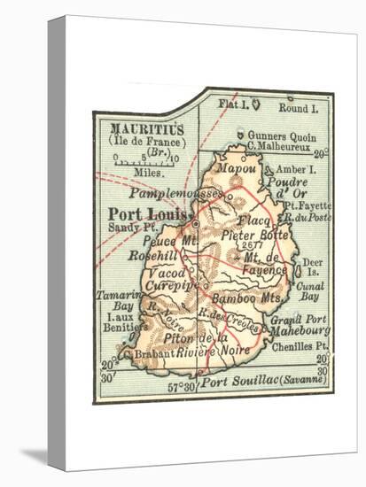 Inset Map of Mauritius (Ile De France) (British)-Encyclopaedia Britannica-Stretched Canvas