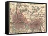 Inset Map of Minneapolis and St. Paul, Minnesota-Encyclopaedia Britannica-Framed Stretched Canvas