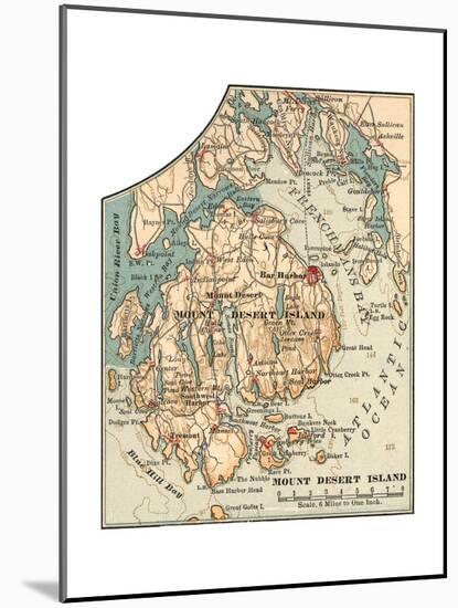 Inset Map of Mount Desert Island, Maine-Encyclopaedia Britannica-Mounted Giclee Print