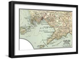 Inset Map of Naples (Napoli) and Vicinity. Italy-Encyclopaedia Britannica-Framed Art Print