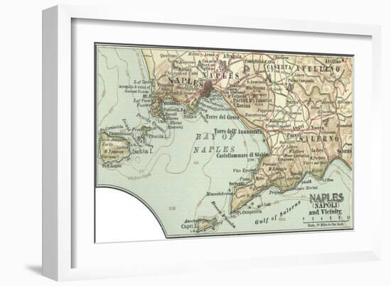 Inset Map of Naples (Napoli) and Vicinity. Italy-Encyclopaedia Britannica-Framed Art Print