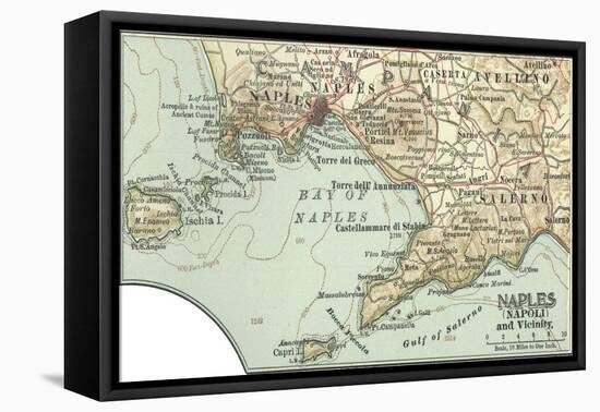 Inset Map of Naples (Napoli) and Vicinity. Italy-Encyclopaedia Britannica-Framed Stretched Canvas