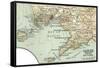 Inset Map of Naples (Napoli) and Vicinity. Italy-Encyclopaedia Britannica-Framed Stretched Canvas