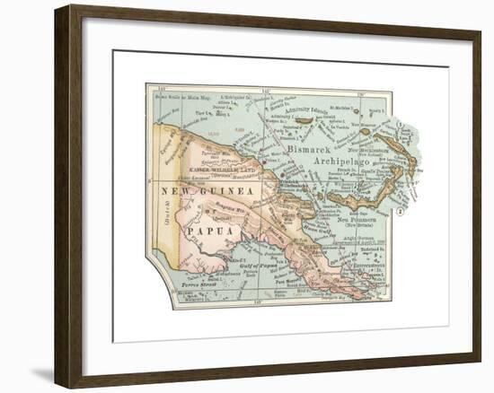 Inset Map of New Guinea or Papua; Bismarck Archipelago.-Encyclopaedia Britannica-Framed Giclee Print