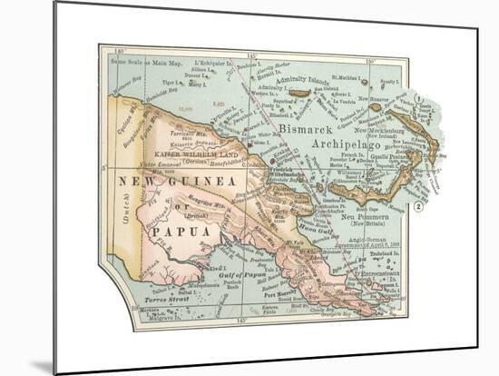 Inset Map of New Guinea or Papua; Bismarck Archipelago.-Encyclopaedia Britannica-Mounted Giclee Print