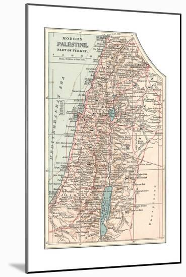 Inset Map of Palestine (Part of Turkey)-Encyclopaedia Britannica-Mounted Giclee Print