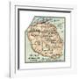 Inset Map of Reunion or Bourbon Island (French)-Encyclopaedia Britannica-Framed Giclee Print