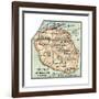 Inset Map of Reunion or Bourbon Island (French)-Encyclopaedia Britannica-Framed Giclee Print