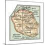 Inset Map of Reunion or Bourbon Island (French)-Encyclopaedia Britannica-Mounted Giclee Print