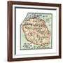 Inset Map of Reunion or Bourbon Island (French)-Encyclopaedia Britannica-Framed Giclee Print