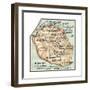 Inset Map of Reunion or Bourbon Island (French)-Encyclopaedia Britannica-Framed Giclee Print