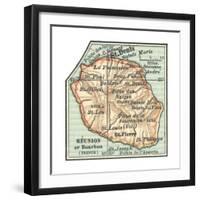 Inset Map of Reunion or Bourbon Island (French)-Encyclopaedia Britannica-Framed Giclee Print