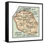 Inset Map of Reunion or Bourbon Island (French)-Encyclopaedia Britannica-Framed Stretched Canvas