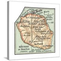 Inset Map of Reunion or Bourbon Island (French)-Encyclopaedia Britannica-Stretched Canvas