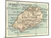 Inset Map of Saint Helena Island (British)-Encyclopaedia Britannica-Mounted Art Print