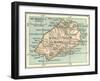 Inset Map of Saint Helena Island (British)-Encyclopaedia Britannica-Framed Art Print