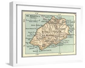 Inset Map of Saint Helena Island (British)-Encyclopaedia Britannica-Framed Art Print