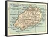 Inset Map of Saint Helena Island (British)-Encyclopaedia Britannica-Framed Stretched Canvas